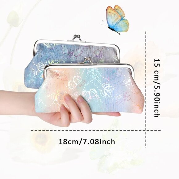 Stylish 2 PCS Leather Change Purse with Butterfly Design | Perfect Gift for Her - Picture 3 of 9
